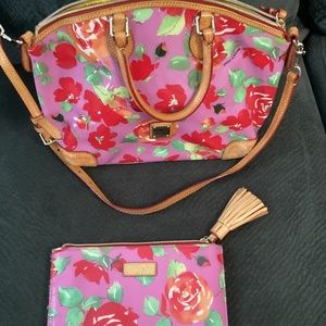 Dooney and Bourke floral purse and mini bag set